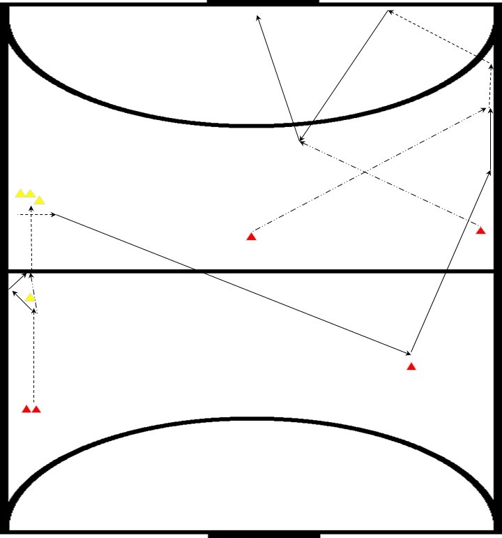 zaalhockey oefeningen, reeks, 12